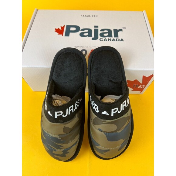 Pajar Canada Stevie Mule Slippers Womens 37 M Olive Green Camo Slip On Flats NWB - Picture 2 of 12